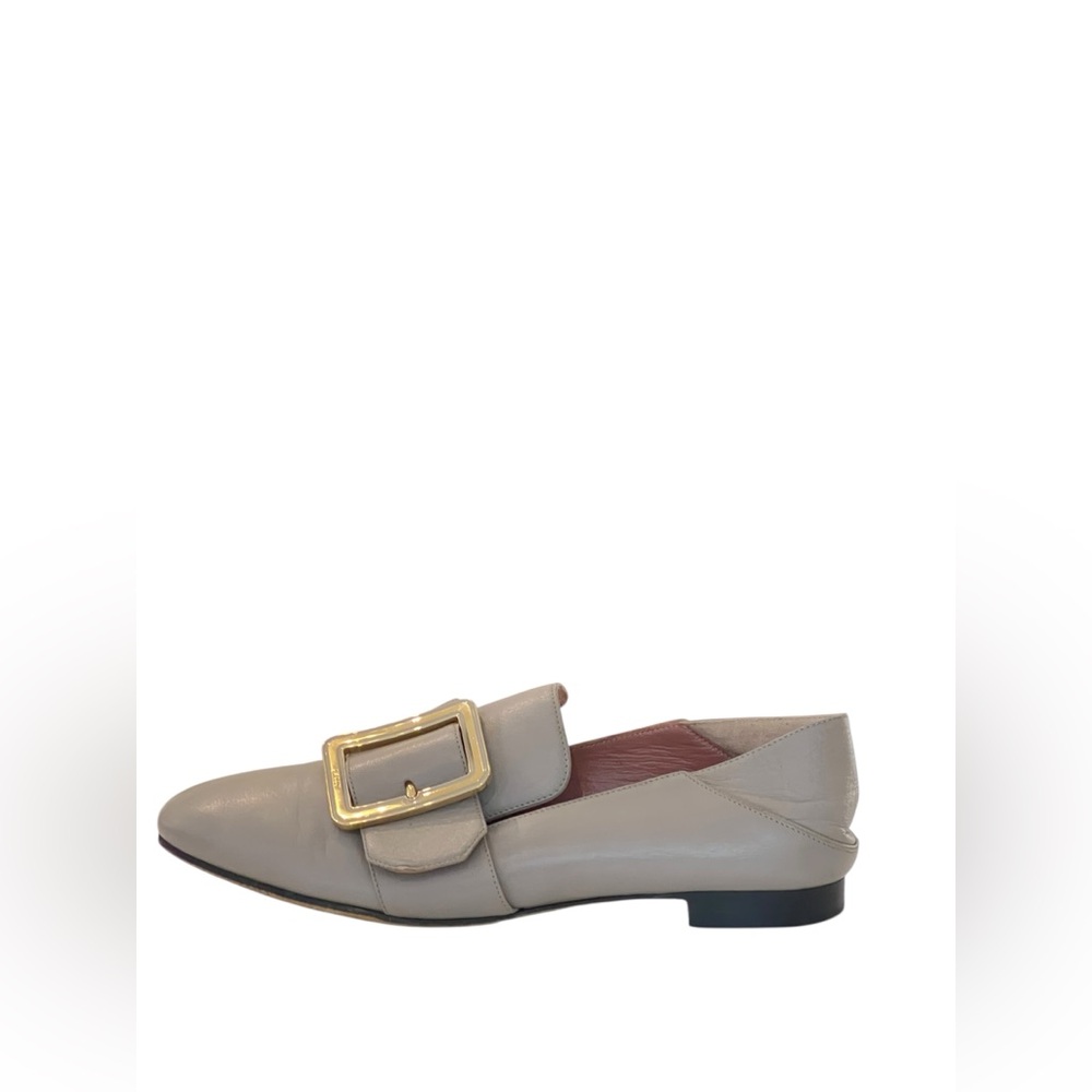Bally Janelle grey leather loafers